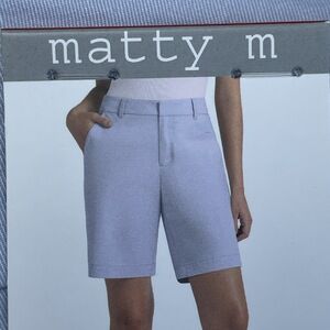 Matty M Women's M Shorts Blue Cotton Blend H0695